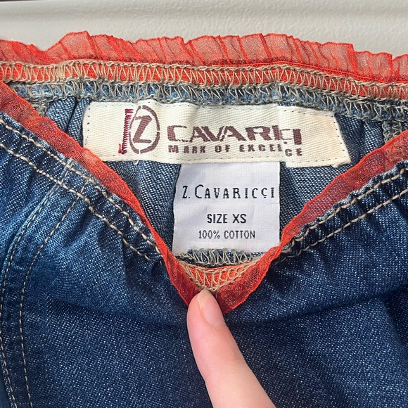 Vintage Z. Cavaricci mixed media ruffled mini skirt - Picture 7 of 8
